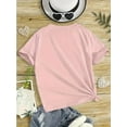 thumbnail image 2 of Girls' "Smile" Daisy Graphic Tee - Casual Black Cotton Round Neck Short Sleeve T-Shirt, Machine Washable for Spring/Summer Leisure Outing Tees, 2 of 6