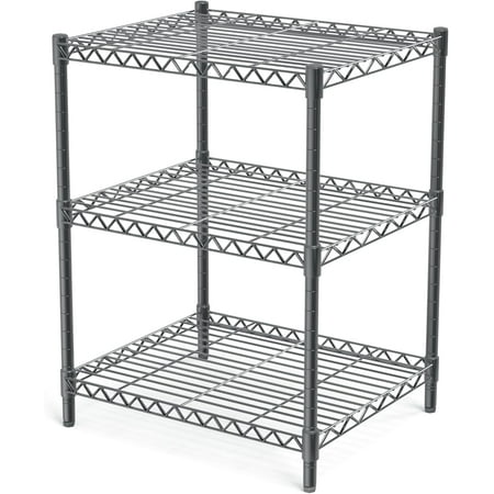 3 Tier Gray Storage Racks and Shelves - Heavy Duty Steel Material Pantry Shelves - Adjustable Storage Racks Metal Storage Racks Wire for Warehouse, Closet, Kitchen...