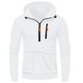 thumbnail image 6 of Dagegui 1/4 Zip Up Hoodies for Men Long Sleeve Hooded Top Fleece Lined Pullover Casual Loose Fit Sweatshirt with Pocket White XXXL, 6 of 7