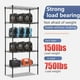 thumbnail image 4 of Estantes de despensa de 5 niveles, 22 L x 12 W x 48 H, estantes de almacenamiento ajustables, estanterías de metal NSF para cocina, garaje, lugares pequeños, comerciales, color negro, 4 of 7