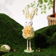thumbnail image 2 of Fasiaou Large Flower Bunny Figurine Easter Ornament for Home Desktop and Shelf Decoration Displays,Yellow, 2 of 7