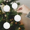 thumbnail image 4 of Christmas Tree Ball Ornament Set 9pcs 3.14inch White Glittering Shatterproof Foam Christmas Ball Large Hanging Ornaments for Xmas Tree Decor Wedding Holiday Decoration, 3 Styles, 4 of 5