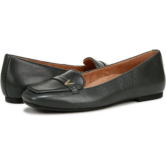 Vionic Women's Hayes Skimmers Ballet Flat Scarab Green Leather 12M