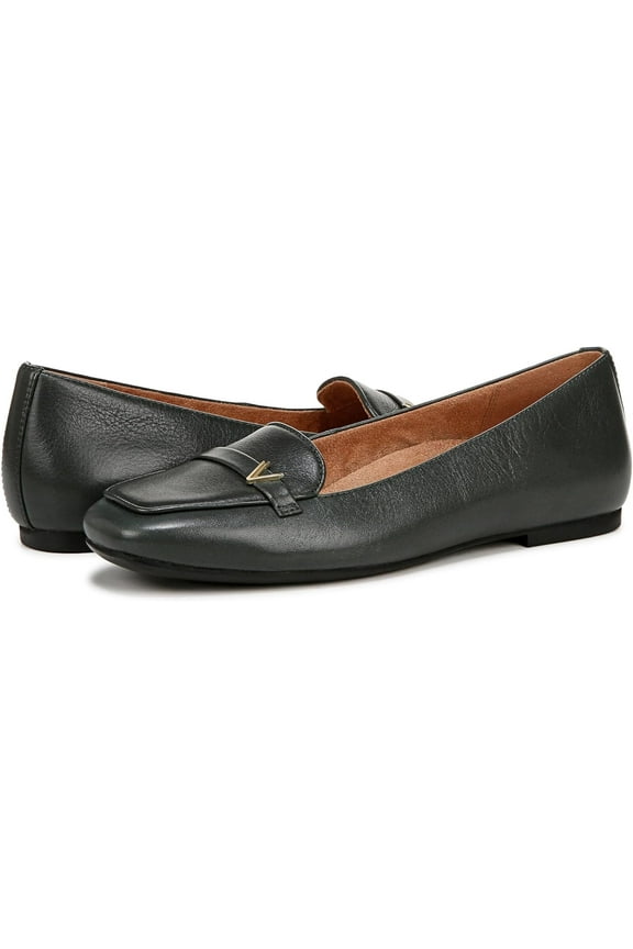 Women's Hayes Skimmers Ballet Flat Scarab Green Leather 11N