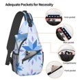 thumbnail image 4 of ZNDUO Sling Bag, Men Shoulder Backpack Small Cross Body Chest Sling Backpack-Star Snowflake Blue Pattern, 4 of 8