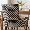 thumbnail image 6 of PORKISS Dining Chairs Set of 2, Thickened Fabric Chairs with Solid Wood Legs, Modern Upholstered Dining Chairs, Beige and Patterned, 6 of 12