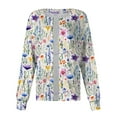 thumbnail image 2 of Domzest 2026 Black Scrub Jacket for Woman Long Sleeve Floral Print Scrub Tops Snap Front Clearance Plus Size Nurse Jacket Nursing Working Uniform Navy 4XL, 2 of 6