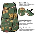 thumbnail image 2 of Yayeee Double Oven Mitt Kitchen Heat Resistant Baking 35" x7" Quilted Glove, Yellow Christmas Gingerbread, 2 of 6