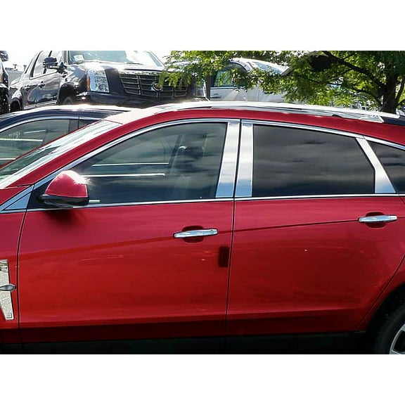 QAA 8 Piece Stainless Steel Pillar Post Trim for Cadillac SRX, Chrome