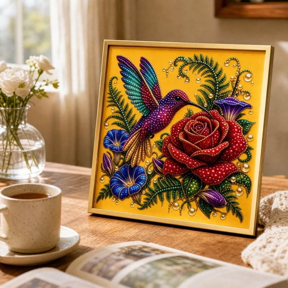 Garden Decoration Pearl Art Kit, Complete DIY Pearl Bead Art With Matching Frame, Home Wall Hanging Decor, Excellent Craft Project For Adult Hobbyists(Sunflower Bee)