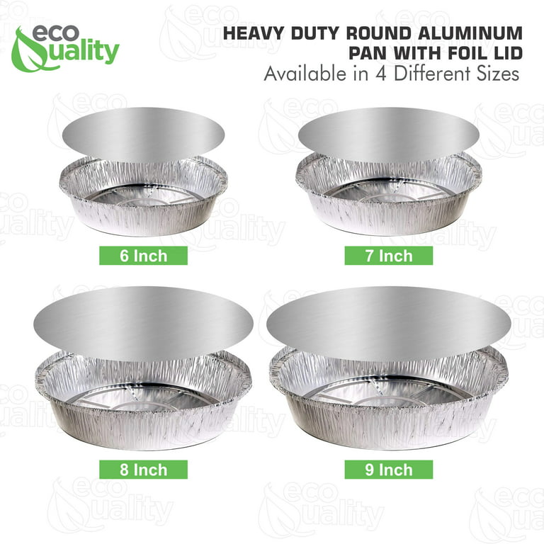 6 Inch Disposable Round Aluminum Foil Take-Out Pans with Plastic Lids Set -  Disposable Tin Containers, Perfect for Baking, Cooking, Catering, Cake