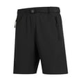 thumbnail image 2 of MIUOWANP Men's Sport Shorts with Zipper Pockets Solid Color Adjustable Buckle Ice Silk Quick Dry Five-Point Pants Size XXXL(12)Black, 2 of 4