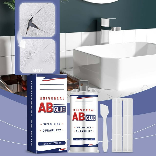Adhesivo Reparador Super Fuerte 50ml - Pegamento Impermeabilizante para Fugas de Fundición - Resistente a Altas Temperaturas - Uso Industrial y Doméstico - Incluye Varilla de Empuje y Raspador