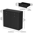 thumbnail image 4 of Trash Storage Cabinet with 2 Drawers, Double Tilt Out Trash Can Cabinet, Hidden Garbage Bin, Free Standing Laundry Sorter Organizer for Kitchen Dining Living Room, Bathroom, Black, 4 of 8