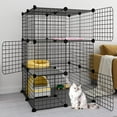 thumbnail image 5 of 3-Tier  Cage Indoor Enclosure  Playpen Detachable Metal Wire Kennel Large Exercise Place for 1-2 Cats Black, 5 of 7