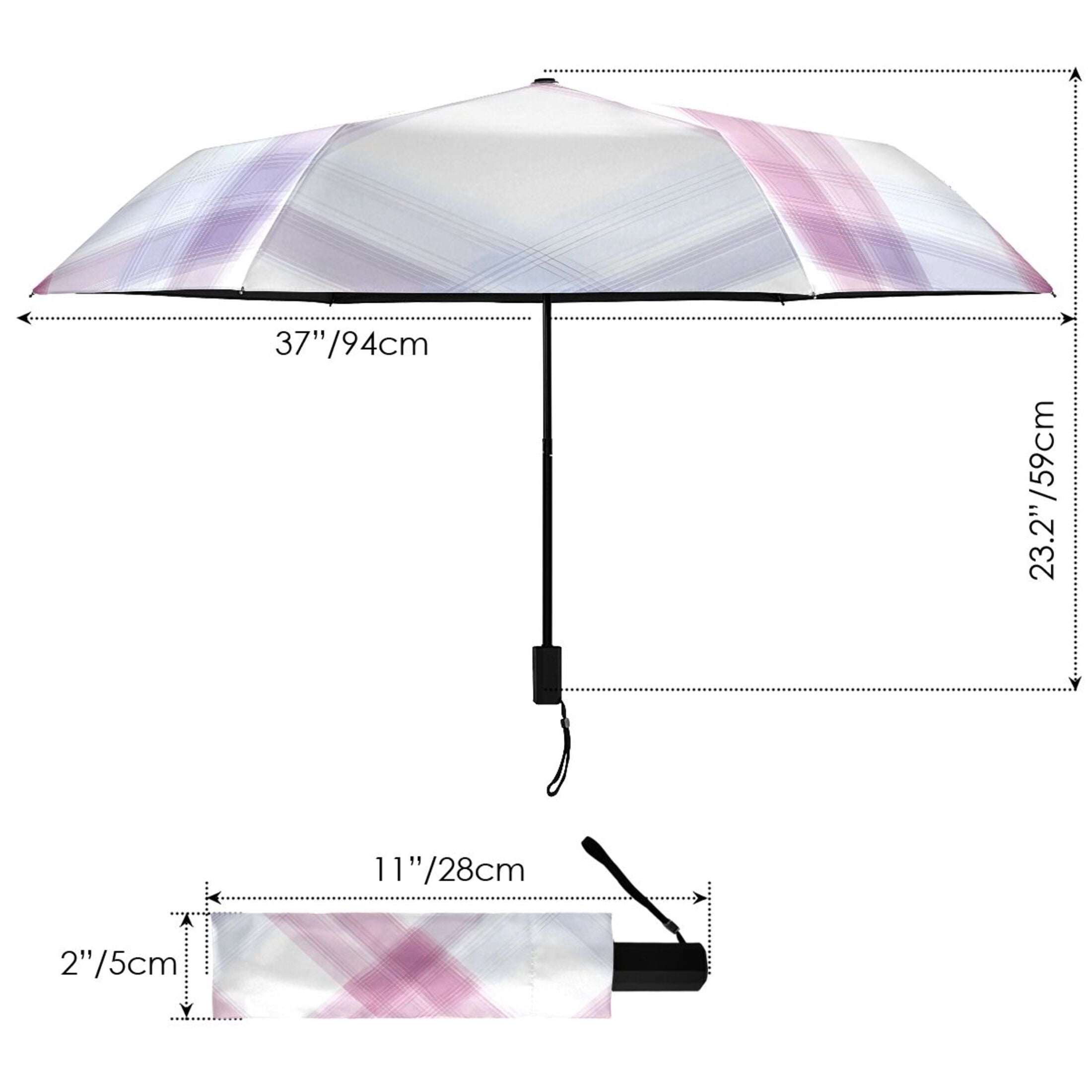 ALAZA Checkered Grid-c3 UPF 50+ Compact Folding Umbrella for Rain Travel Umbrella Packable