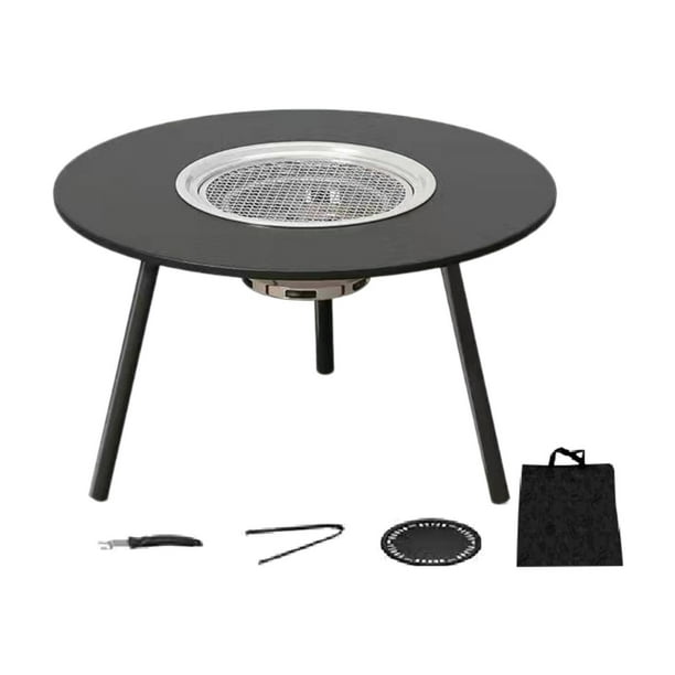 Parrilla de barbacoa para exteriores, resistente, estable, práctica, fácil de usar y desmontable. negro con 8 piezas