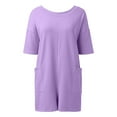 thumbnail image 3 of Women Summer Oversized Tee Romper Backless Loose Polyester Beach Casual, 3 of 5