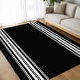 thumbnail image 4 of 6x9Ft Area Rugs Black Striped Non-Skid Rubber Backing Large Rectangle Rugs - Living Room Bedroom Home Office, Farmhouse Black White Stripes Indoor Floor Mat Carpets Washable Rug, 4 of 9