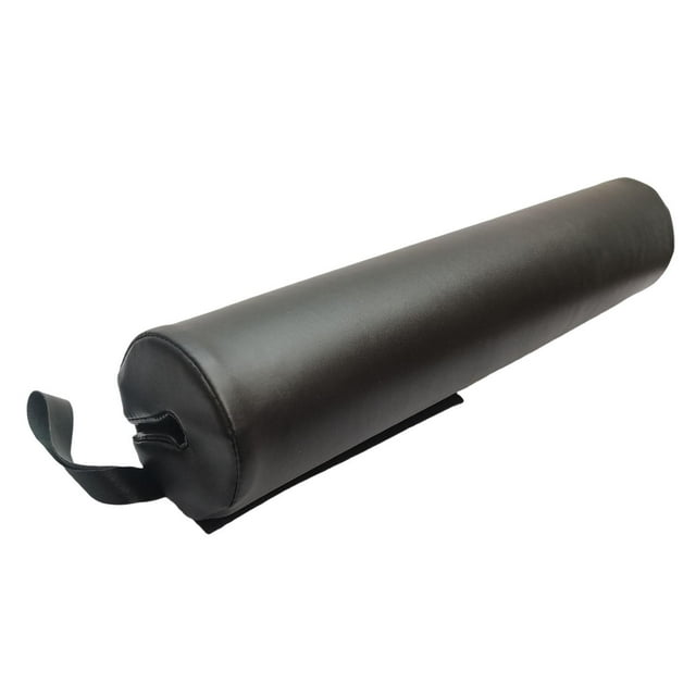 Soporte de almohadilla para sentadillas con barra de cuero PU, 17x3,5 pulgadas, para prensa de banco, esponja gruesa Negro