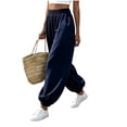 thumbnail image 2 of Khunlpohl Womens Sweatpants Elastic High Waist Loose Joggers Trousers Solid Color Lightweight Casual Pants with Pockets, 2 of 5