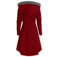 thumbnail image 5 of Womens Halloween Costumes 2024 Cosplay Gothic Dresses Women's Plus Size Long Sleeve Long Wool Hooded Collar Single Button Asymmetrical Skirt Coat Cloak Top Coat, 5 of 5