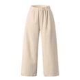thumbnail image 3 of FNFYFH Clearance Comfortable Ladies Linen Trousers, 3 of 4