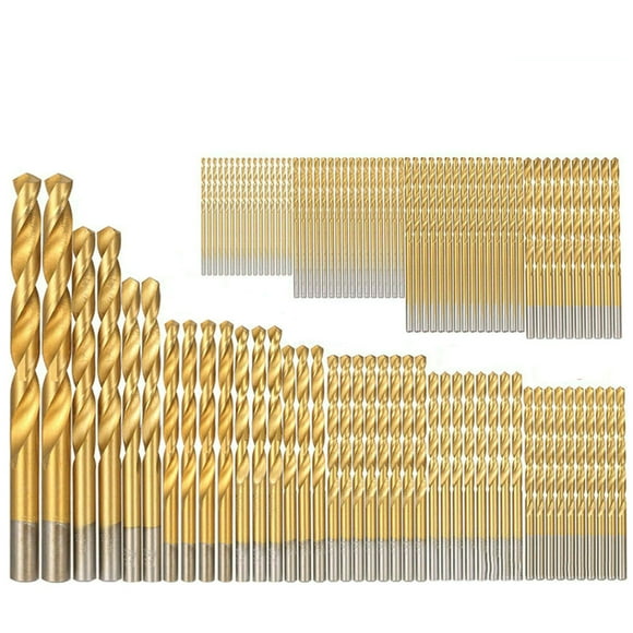 99Pcs Drill Bits Set 1/16''-3/8'' High-speed Steel Titanium Multi Bits Metal Tools