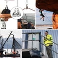 thumbnail image 4 of Riwesomey Polea de acero inoxidable, reemplazo lavable portátil, ruedas dobles, barcos anticorrosivos pulidos, rueda de elevación para escalada en roca Materiales de construcción M50 Riwesomey TO009877-04, 4 of 6