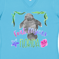 thumbnail image 4 of Inktastic Fort Myers Florida Cute Swimming Manatee Women's V-Neck T-Shirt, 4 of 5
