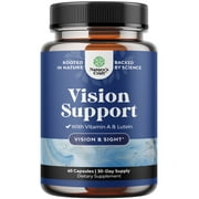 Complete Eye Health Supplement for Adults - Lutein 20mg per serving Eye Vitamins for Vision Dry Eyes Pressure and Blue Light Protection with Beta Carotene and Bilberry Extract for Eyes
