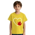 thumbnail image 4 of uublik T-shirt Feuille d'Érable Canadienne pour Enfants, Manches Courtes, Hauts d'Été pour Enfants, T-Shirts à Col Rond, T-Shirts Mode 3T-10, Jaune, 4 of 6