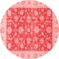 thumbnail image 1 of Ahgly Company Indoor Round Abstract Red Modern Area Rugs, 4' Round, 1 of 4