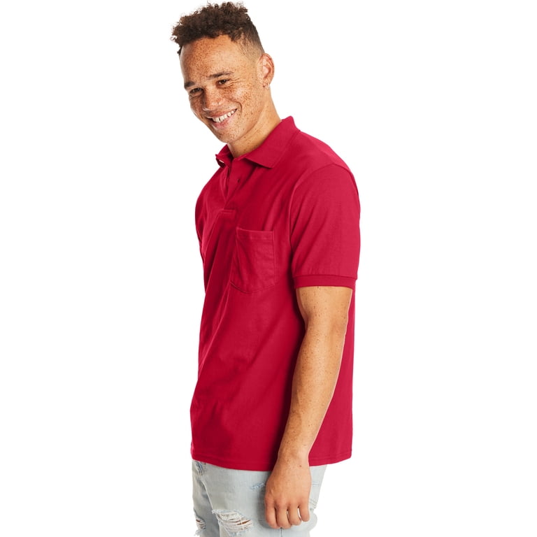 Hanes EcoSmart Men's Pocket Polo 2-Pack photo 2