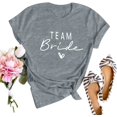 thumbnail image 2 of TSADFHJI Chemises pour Femmes Élégantes à Manches Courtes Mode Décontractée Imprimé Lettre Col Rond T-Shirt Manches Courtes TTG Gris, 2 of 4