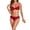 Red, variant on MSJUHEG Halter String,Thong String 2 Piece Bikini Set,Push Up,Bikini Sets for Women,Womens Bikini,Bralette Bikini Set,Tie Back Bathing Suit Black L