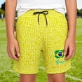 thumbnail image 2 of HNMKIU Boys Mesh Youth Athletic Shorts Breathable Comfortable Sports Shorts For Kids Training Play Elastic Waistband Yellow,11-12 Years, 2 of 5