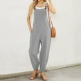 thumbnail image 5 of Rompers for Women Sleeveless Solid Color Wide Leg Square Neck With Pocket Onesies, 5 of 7