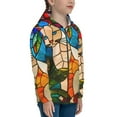 thumbnail image 5 of Picia Stained Glass Cat Art for Boys Fashion Full-zip Hoodies & Sweatshirts with Kangaroo Pocket,Zip-up Hooded Sweatshirt for Kid, Moisture Wicking & Breathable-Medium, 5 of 6