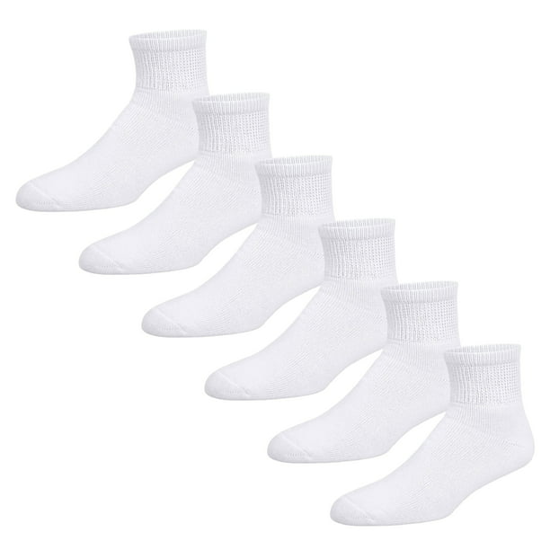 6 Pairs of Premium Women’s White Soft Breathable Cotton Ankle Socks ...