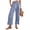 Blue White Plaid, variant on Women Striped Gingham Wide Leg Palazzo Pants Casual Lounge Cropped PJ Bottoms Comfy Cute Plaid Pants with Pockets Black White Plaid X-Large