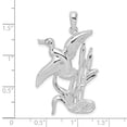 thumbnail image 2 of 925 Sterling Silver Rhodium Plated Polished Duck Flying Over Cattails Pendant Necklace 34.6x23.85mm Wide Pendant for Wom, 2 of 2