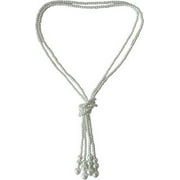 Time and Tru Women's Faux Pearl Necklace with Adjustable Knot