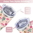thumbnail image 5 of Santa Pink Hat Gifts Gingerbread Men 40 Oz Tumbler with Handle Lid and Straw Stainless Steel Double Walled Vacuum Insulated Cup Merry Christmas Gifts Tumbler for Women Men Friends Outdoor Indoor, 5 of 6