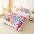 thumbnail image 2 of Castle Fairy Pink Baseball Glove Twin Comforter Sets 2pcs, Sport Theme Ice Cream Bedding Set, Pink Blue White,Pink Reversible,1 Comforter and 1 Pillowcase, 2 of 6