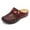 Wine, variant on JeashCHAT Sandals Women Closed Toe Wedge Slide Sandals Flower Summer Sandals Comfortable Slip On Shoes (Brown)