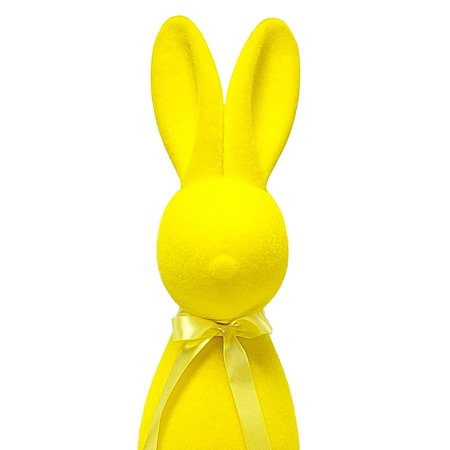 Way to Celebrate Easter Flocked Bunny Decor, Yellow, 27"