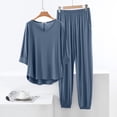 thumbnail image 6 of ylioge Pajama Sets for Women with Pockets 2 Piece Soft-Modal Loungewear Outfits Womens Casual Solid Color Short Sleeve Tops Tapered Leg Pants Pajamas, 6 of 7