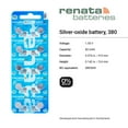 thumbnail image 2 of Renata 380 SR936W Batteries - 1.55V Silver Oxide 380 Watch Battery (2 Count), 2 of 5