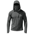 thumbnail image 6 of Men's Hooded Long Sleeve Sun Protection Shirt - UPF 50+ Lightweight Breathable Pullover with Face Mask & Zipper Pocket - Quick-Dry Outdoor Fishing & Hiking Top for Summer Dark Gray S, 6 of 7